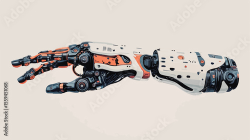 Advanced Robotics Arm Flat Vector Illustration