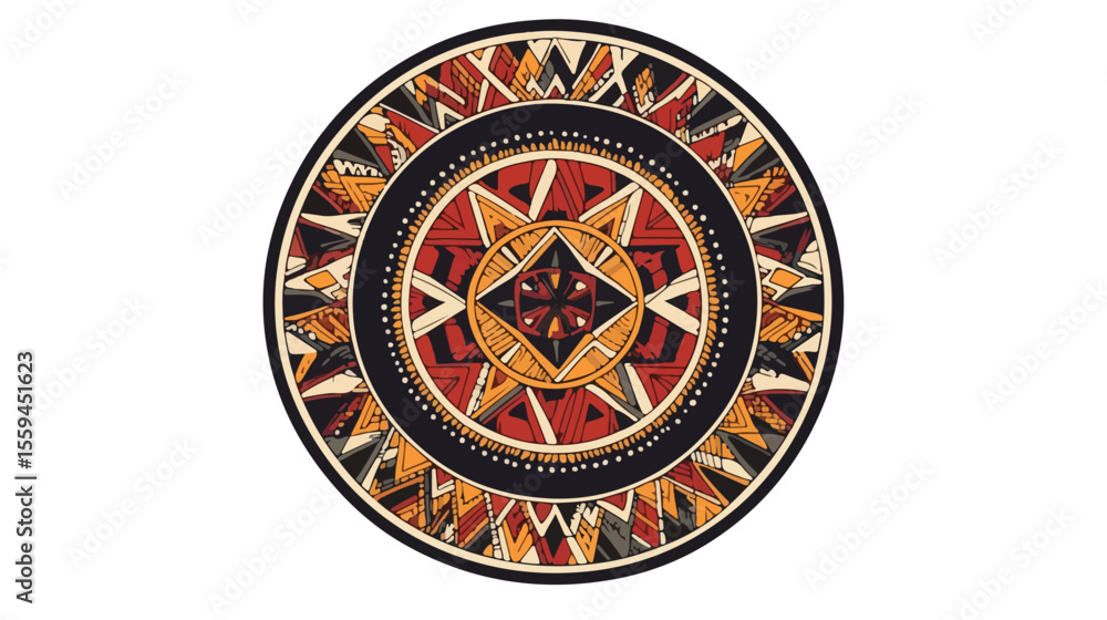 Obraz premium African Ethnic Round Ornament Vector Illustration