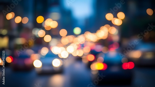 Wallpaper Mural Blurred City Night Traffic Lights Bokeh Background Torontodigital.ca