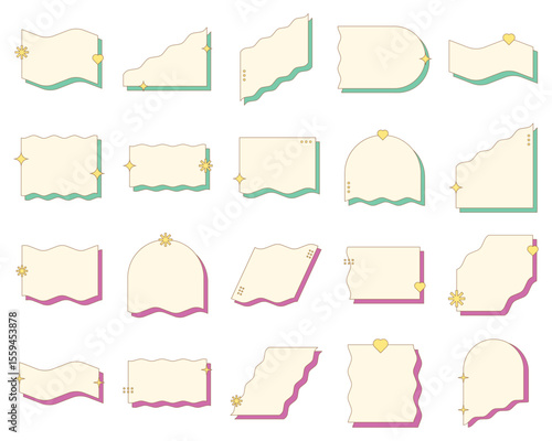 Set of Cute Retro Text Box