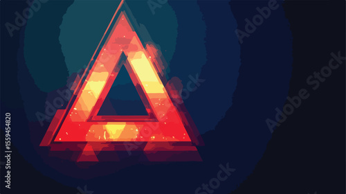 Professional Alert Symbol in Triangle Flat Vector Illustration