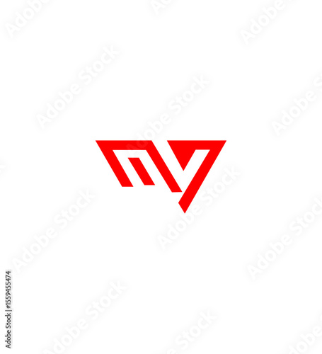 MV Logo Design Modern, Minimalist, Geometric, Sharp, Bold, Brand, Identity, Symbol, 