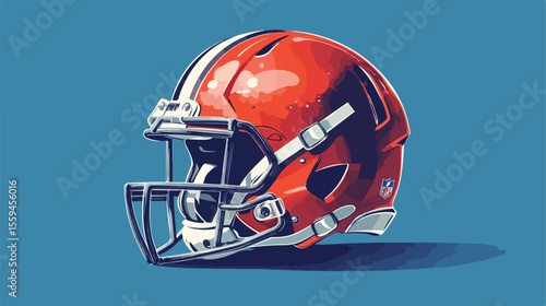 Professional American Football Safety Helmet Equipment Flat
