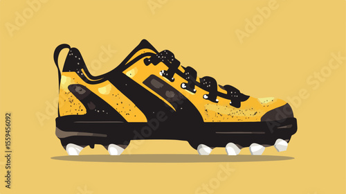 Professional American Football Shoes and Equipment Flat Vector Illustration