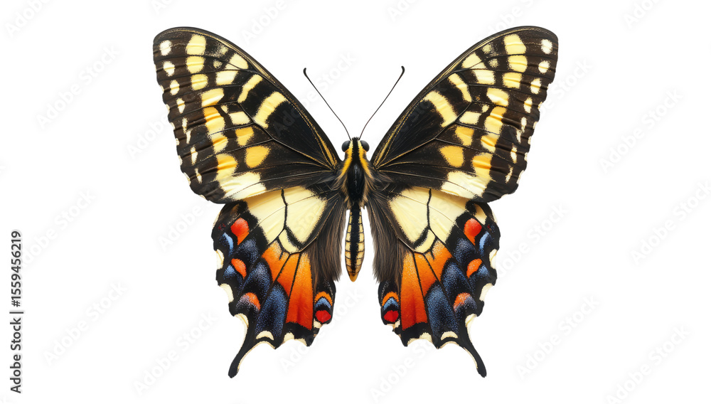 Fototapeta premium Vibrant Swallowtail Butterfly with Detailed Colorful Patterns