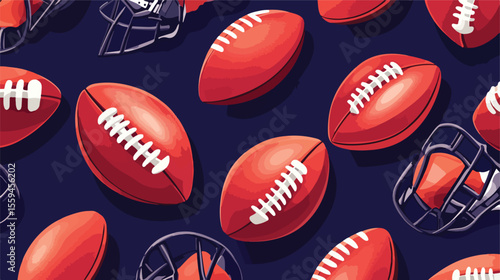 American Football Sport Pattern Background Flat