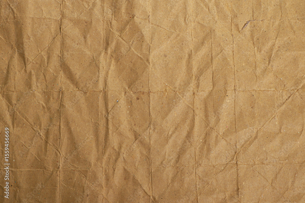 Fototapeta premium Brown Wrinkled Kraft Paper Texture