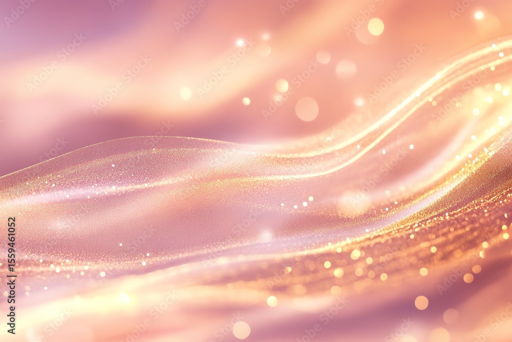 Delicate Gold Particles and Pastel Waves Abstract Background Delicate Gold Particles and Pastel Waves Abstract Background