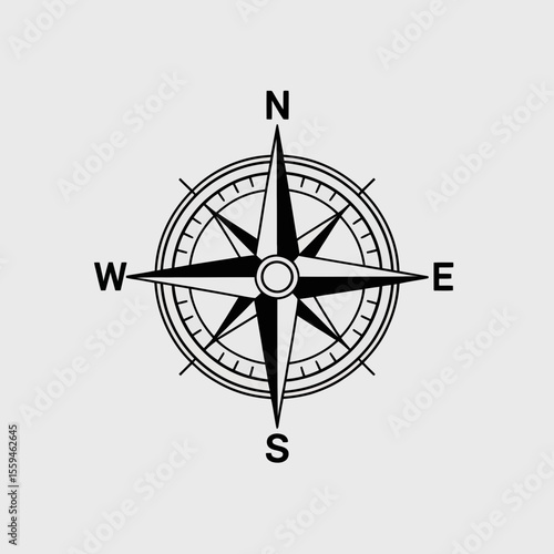 compass on white background