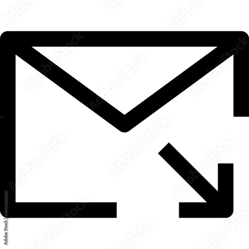 Email Arrow Down - Simple Minimalist Icon