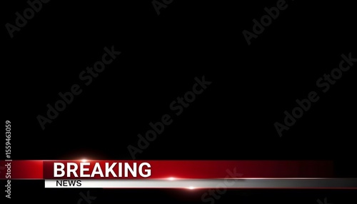 Breaking News Alert Graphic for TV Broadcast with Bold Red and White Text Overlay