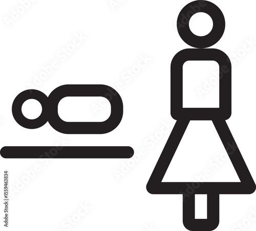 Mother & baby - Simple Minimalist Icon