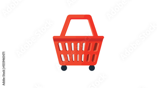 Modern Shopping Basket Handle Isolated Vector Icon