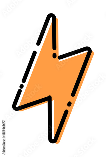 Orange lightning bolt icon, symbolizing power, speed, or electricity.
 Striking orange thunderbolt graphic, representing energy, charge, or quickness.
