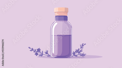 Aromatherapy Oil Bottle Flat Vector Illustration