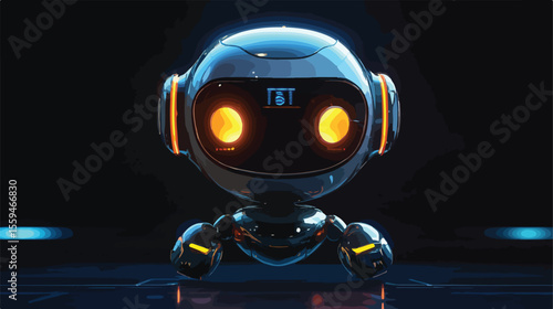 Professional Artificial Intelligence Chat Assistant Bot Flat Design
