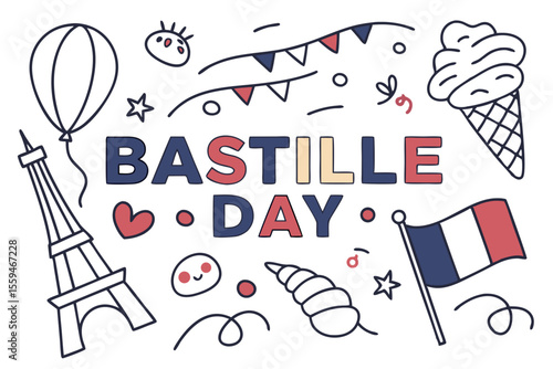 BASTILLE DAY vector illustration