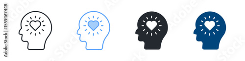 Empathy Icon Set Multiple Style. Designed In Outline, Blue, Glyph, Dual Tone