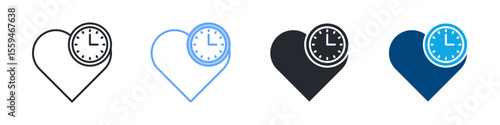 Patience Icon Set Multiple Style. Designed In Outline, Blue, Glyph, Dual Tone