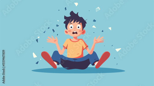 Focused Child with ADHD Learning with Help, Educational Support for Attention Deficit Hyperactivity Disorder Boy