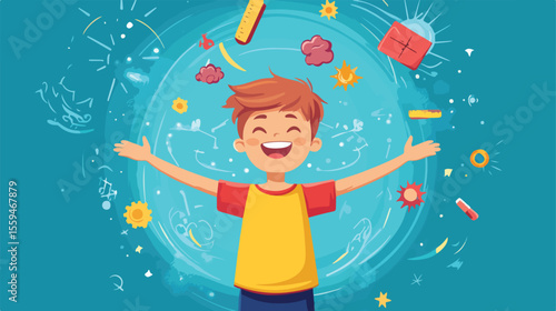 Child with Attention Deficit Hyperactivity Disorder (ADHD) Showing Symptoms, Behavioral Issue in School, Special Education Needs, Neurodevelopmental Disorder Concept