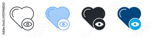 Presence Icon Set Multiple Style. Designed In Outline, Blue, Glyph, Dual Tone