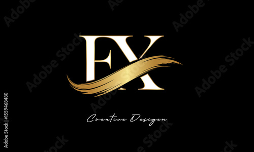 EX Brush Stroke Logo – Modern Artistic Symbol with Ink Texture for Creative Branding & Visual Identity Design