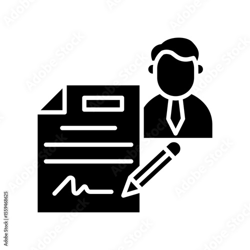 Employment Contract glyph icon