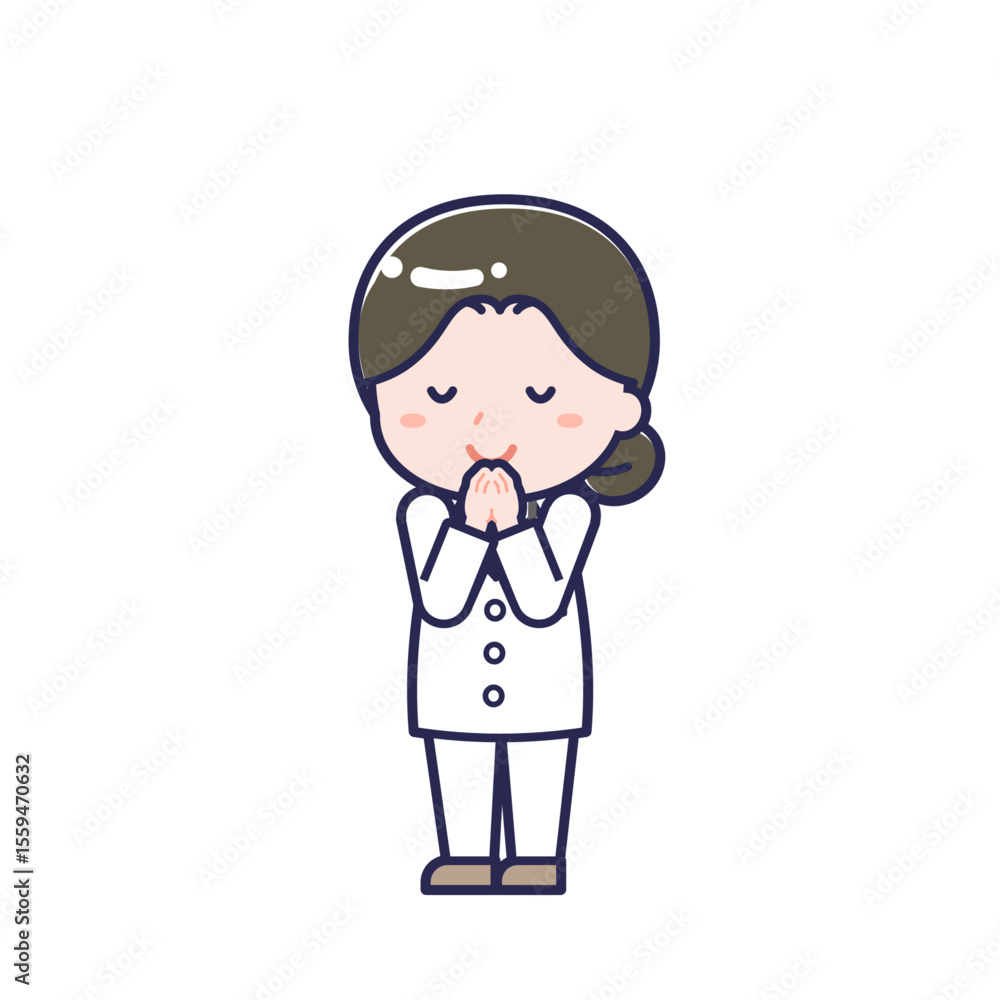 長袖医師/ななめ/女性 24 長袖医師/ななめ/女性 24