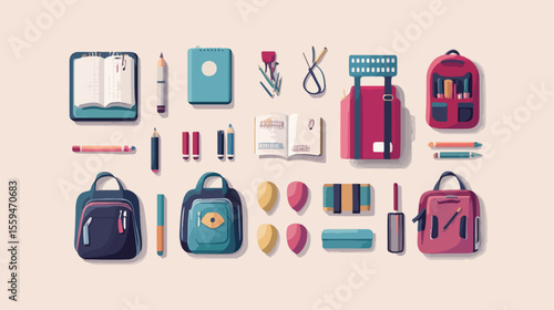 Back to School Vector Illustrations Set for Education Promotions