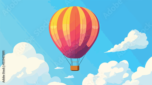 Hot Air Balloon Travel Vector Illustration