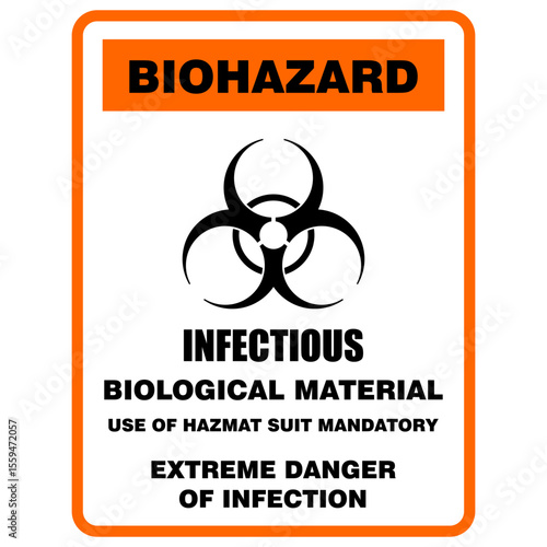 Biohazard, infectious biological material, sign vector