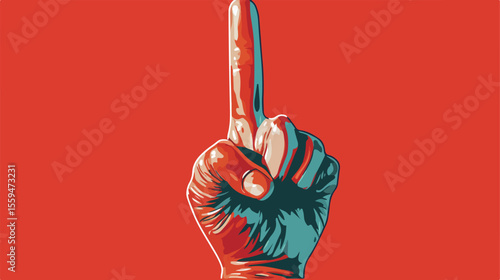 Baseball Championship Foam Finger Flat Vector Illustration