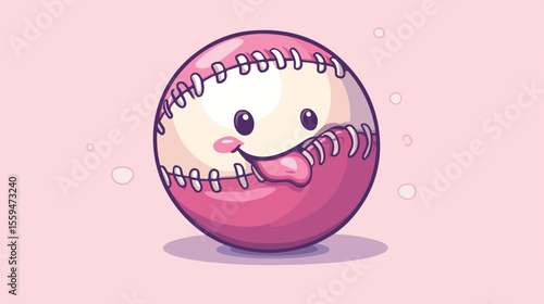 Baseball Chewing Gum Cartoon Character Vector Illustration