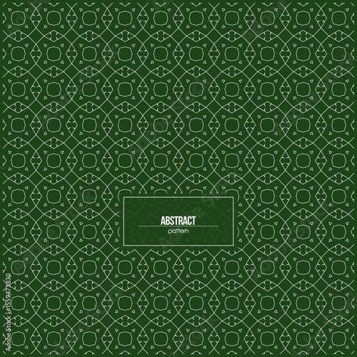 abstract pattern with unique white rhombus shape and dark green background