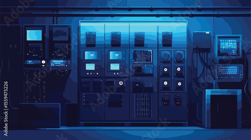 Professional Battery Storage Electronic System Silhouette