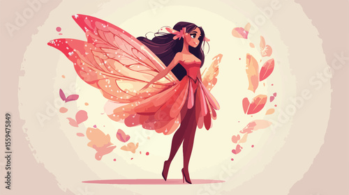 Enchanting Fairy Girl Cartoon Character Illustration