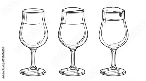 Beer Glass Linear Icon Vector Isolated on White Background