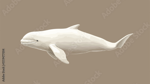 Beluga Whale Isolated Vector Illustration
