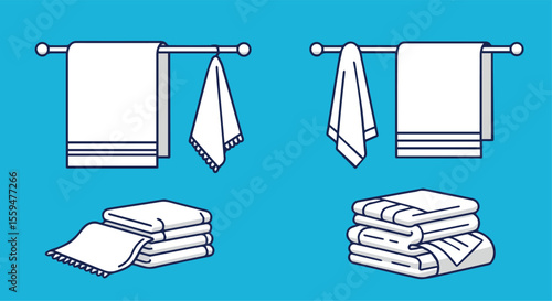 Set of White Towels 
