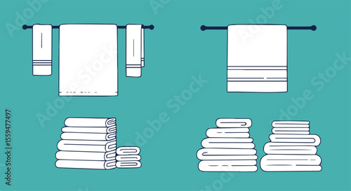 Set of White Towels 