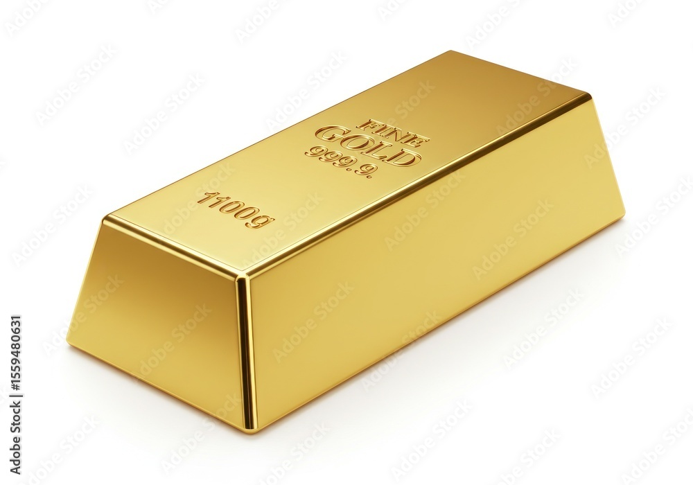 A gleaming gold bullion bar weighing 100 grams, symbolizing wealth and investment A gleaming gold bullion bar weighing 100 grams, symbolizing wealth and investment