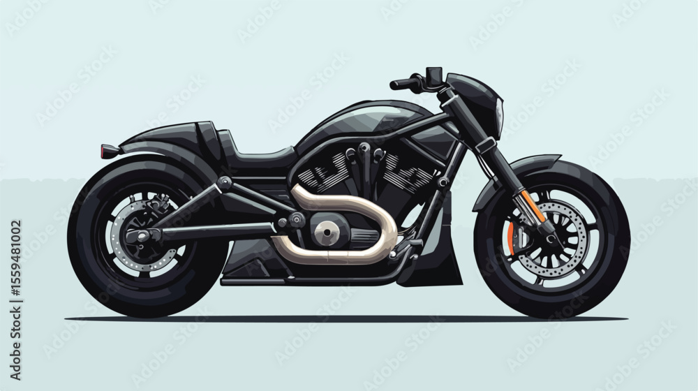 Sleek Black Motorcycle Icon Flat Vector Illustration Sleek Black Motorcycle Icon Flat Vector Illustration