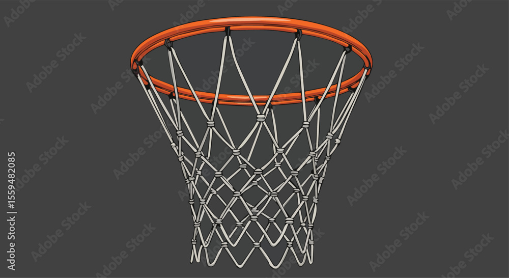 Close-Up View of a Basketball Hoop with Net on Dark Background
Close-Up View of a Basketball Hoop with Net on Dark Background
