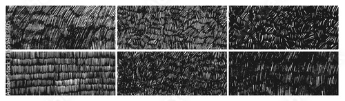 Charcoal pencil messy patterns, crayon crosshatch. Grunge pen scribble, messy pencil short lines, sketch strokes.