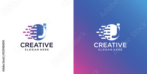 ikon logo J awal teknologi digital