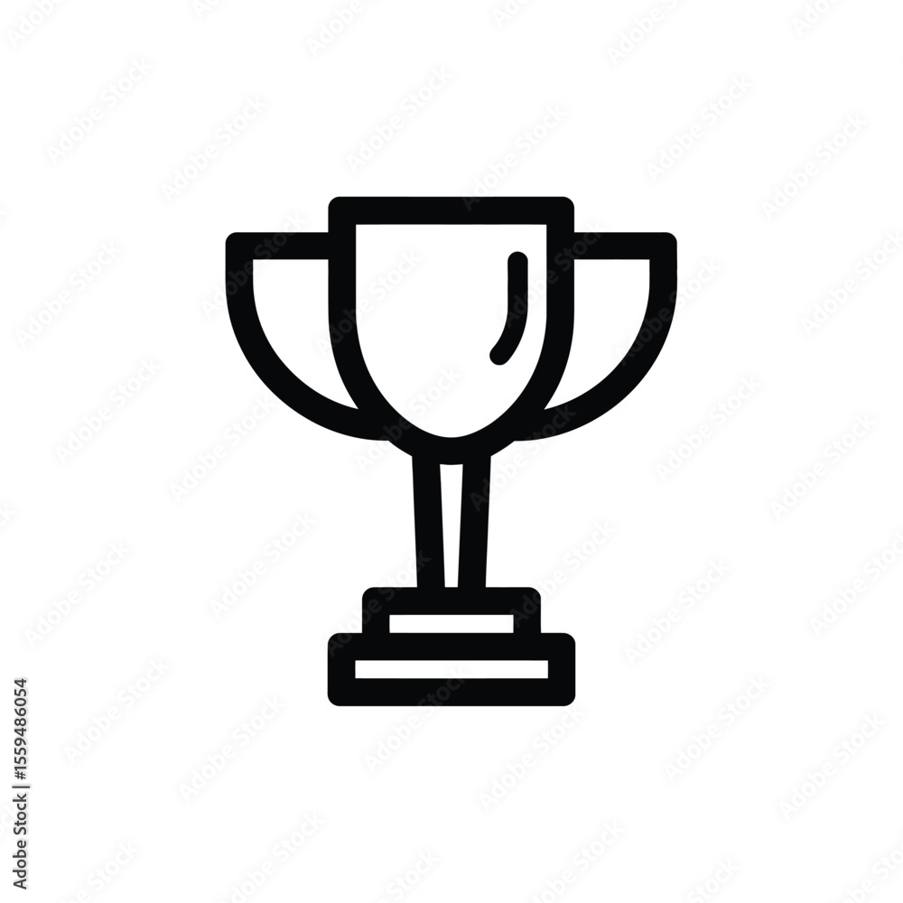 Simple Champion Trophy with Handles and Base on Transparent Background Simple Champion Trophy with Handles and Base on Transparent Background