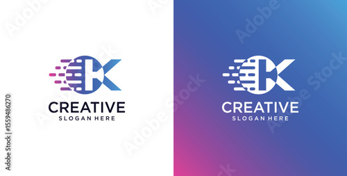 ikon logo K awal teknologi digital