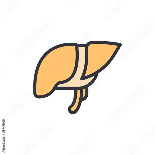 Stylized Liver Illustration For Medical Or Educational Purposes