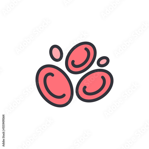 Red Blood Cells In A Group With A Transparent Background